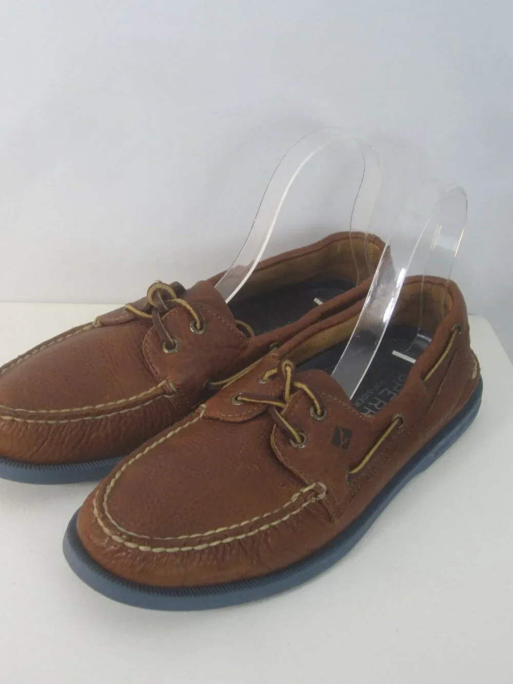 Sperry Top Sider Men 11 M Brown Boat Shoes Tan Leather 2 Eye Deck Loafers